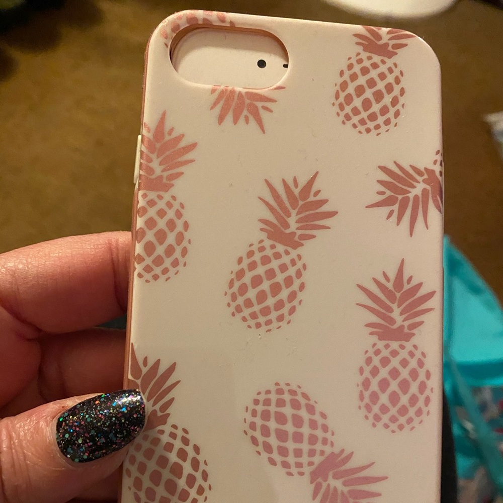 6s iPhone case, never used, pink and white